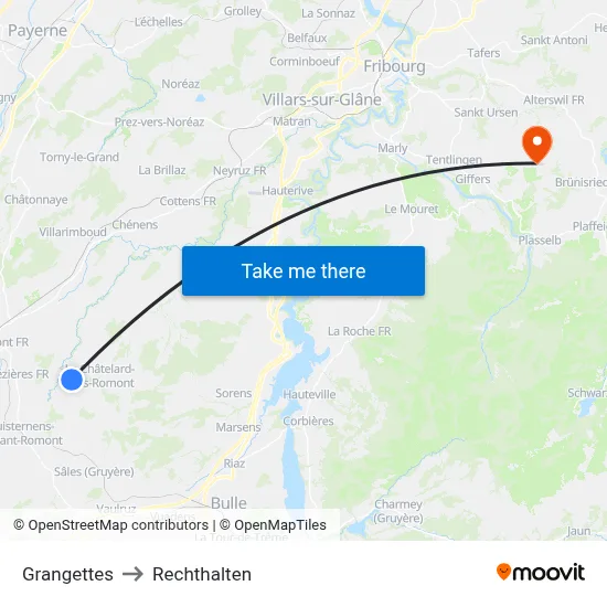 Grangettes to Rechthalten map