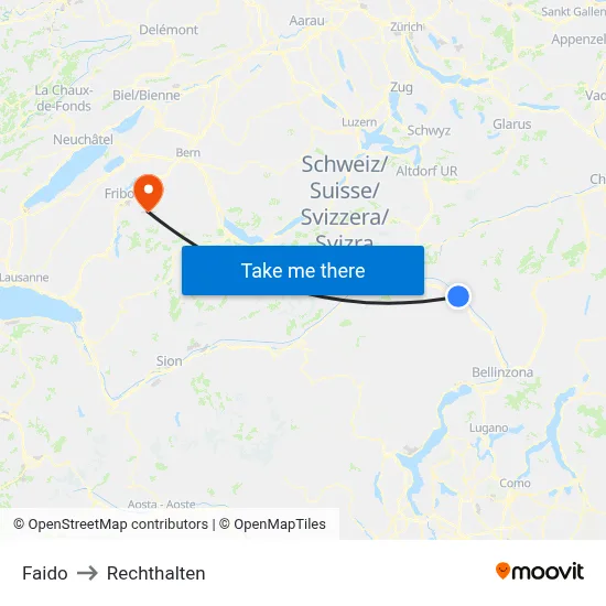 Faido to Rechthalten map