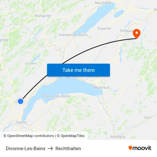 Divonne-Les-Bains to Rechthalten map