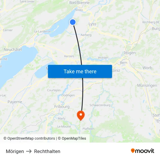 Mörigen to Rechthalten map