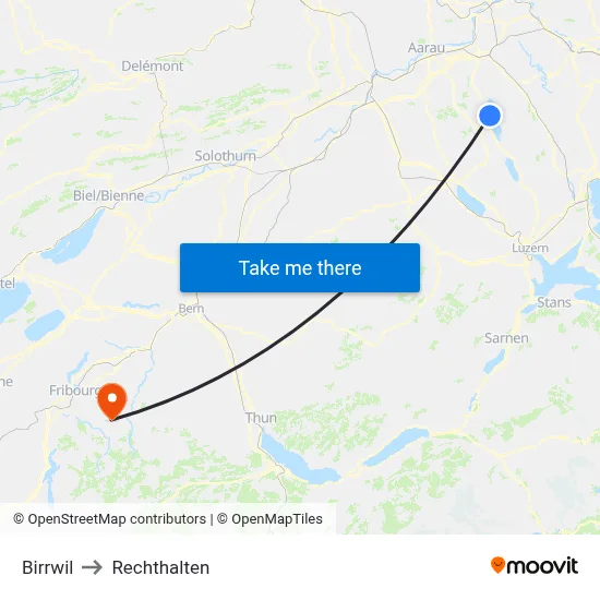 Birrwil to Rechthalten map