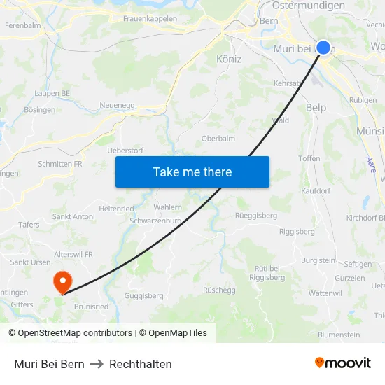 Muri Bei Bern to Rechthalten map