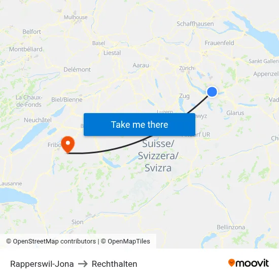 Rapperswil-Jona to Rechthalten map