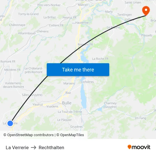 La Verrerie to Rechthalten map