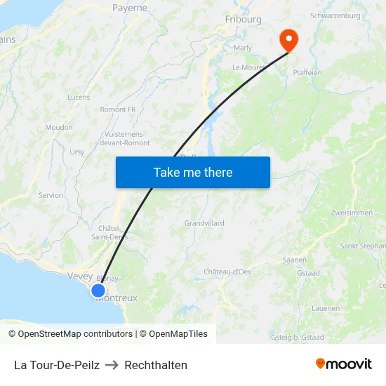 La Tour-De-Peilz to Rechthalten map