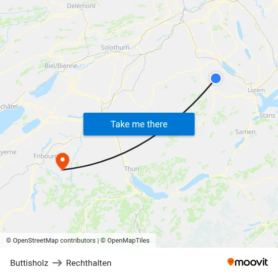 Buttisholz to Rechthalten map