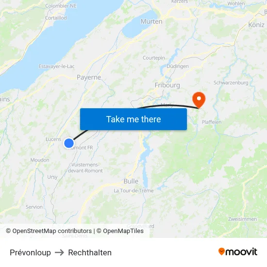 Prévonloup to Rechthalten map