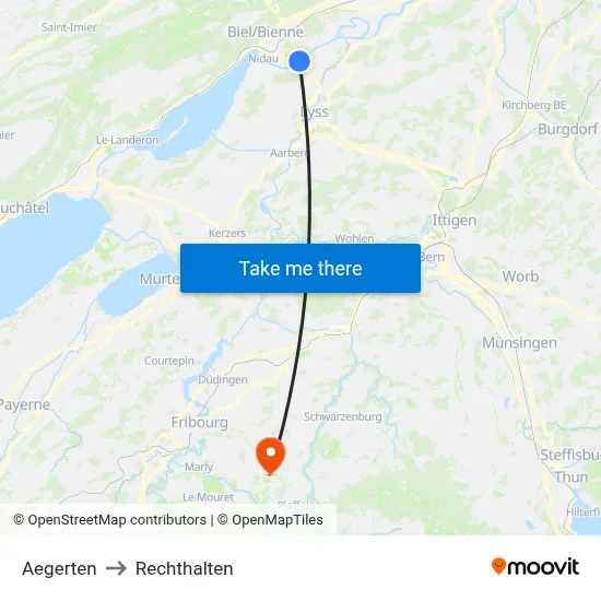 Aegerten to Rechthalten map