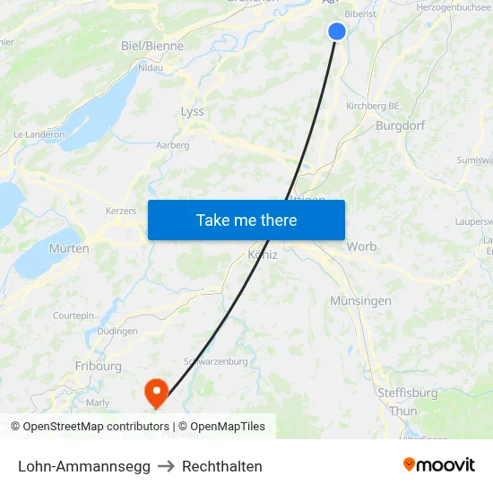 Lohn-Ammannsegg to Rechthalten map