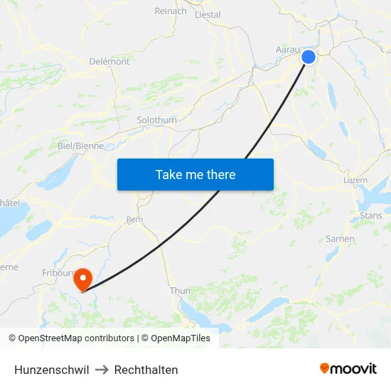 Hunzenschwil to Rechthalten map