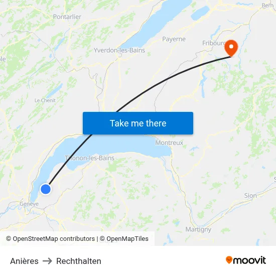 Anières to Rechthalten map