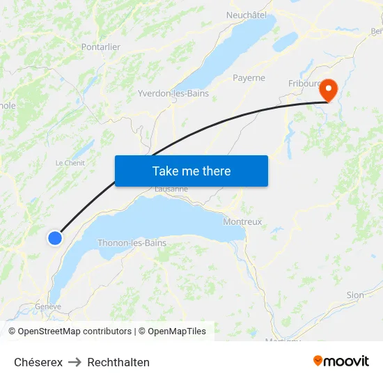 Chéserex to Rechthalten map