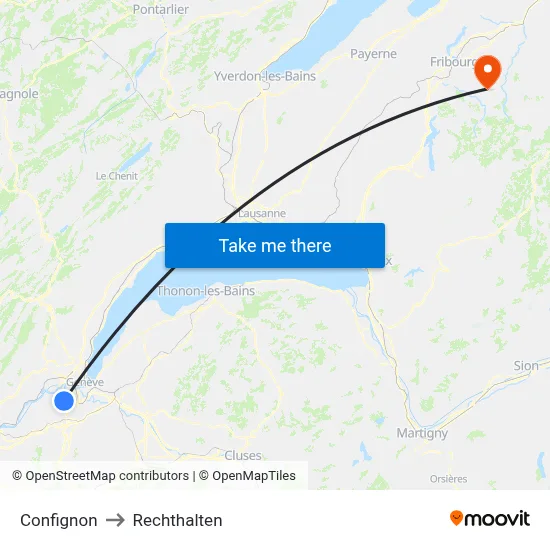Confignon to Rechthalten map