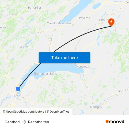 Genthod to Rechthalten map