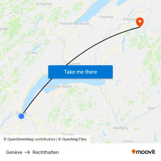 Genève to Rechthalten map