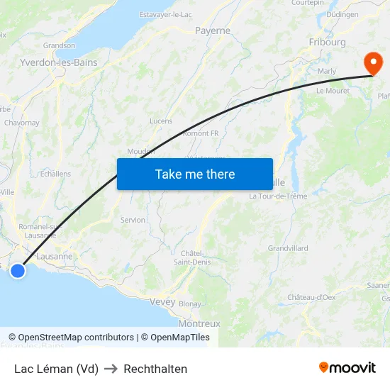 Lac Léman (Vd) to Rechthalten map