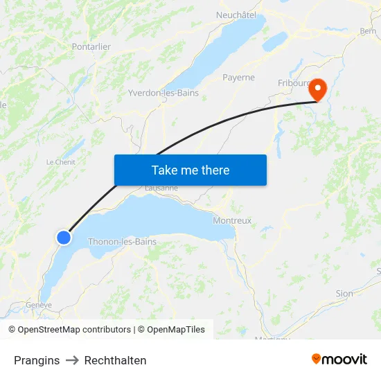 Prangins to Rechthalten map