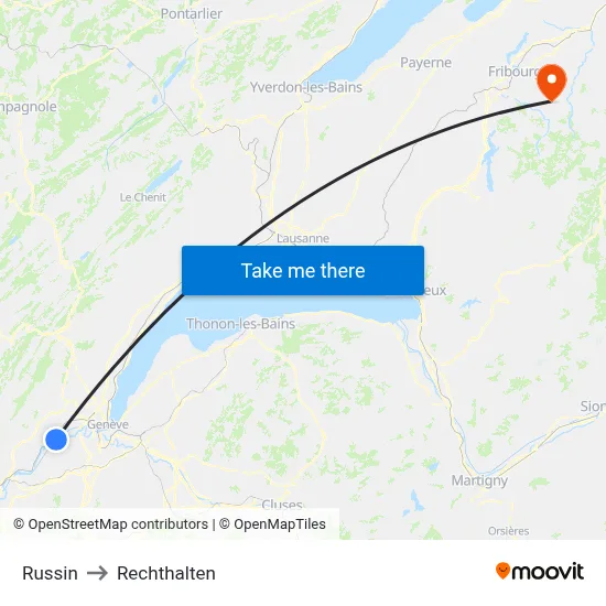 Russin to Rechthalten map