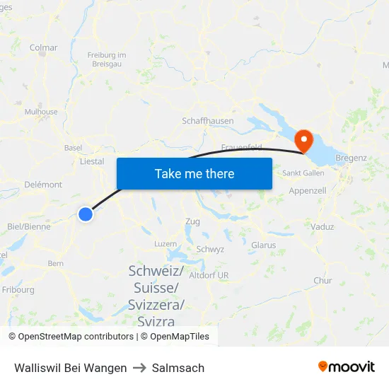 Walliswil Bei Wangen to Salmsach map