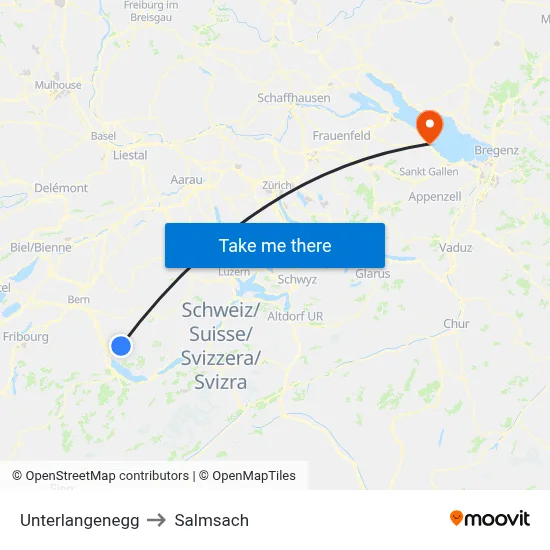 Unterlangenegg to Salmsach map
