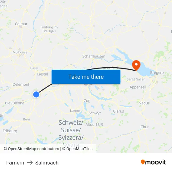 Farnern to Salmsach map