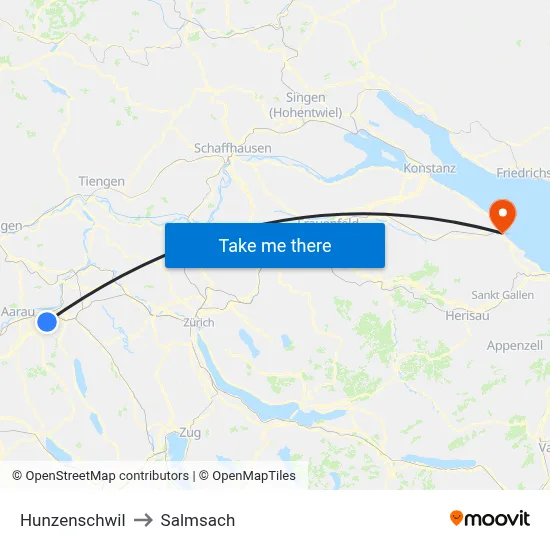 Hunzenschwil to Salmsach map