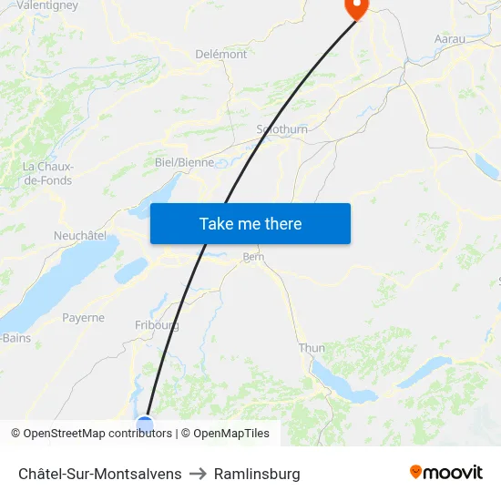 Châtel-Sur-Montsalvens to Ramlinsburg map
