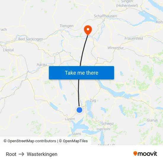 Root to Wasterkingen map