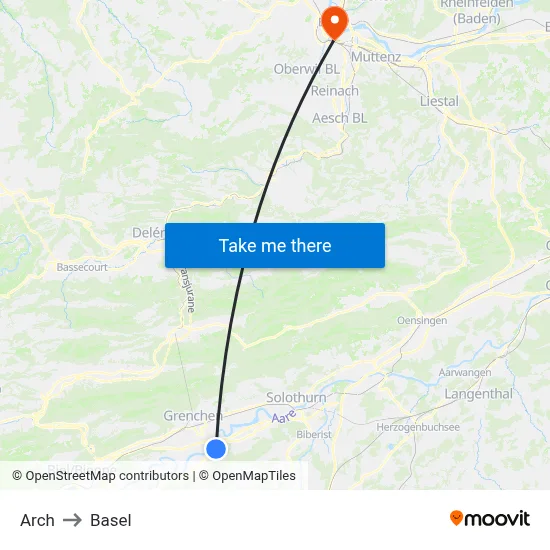 Arch to Basel map
