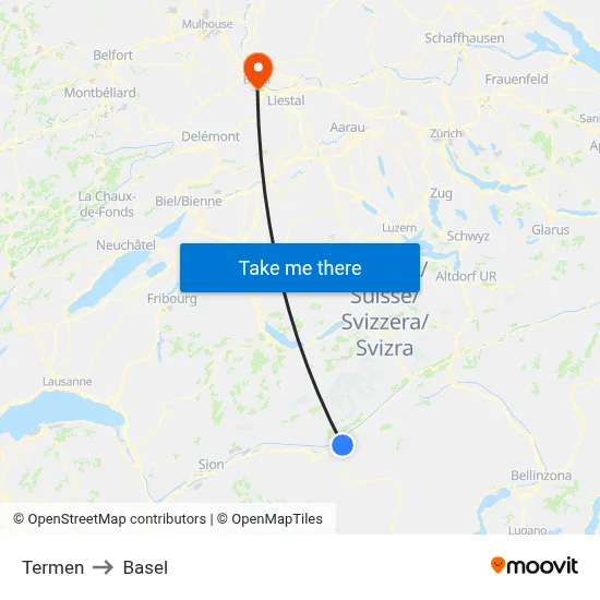 Termen to Basel map