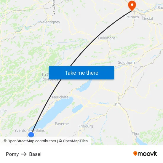 Pomy to Basel map