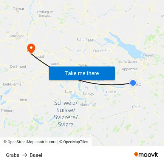 Grabs to Basel map