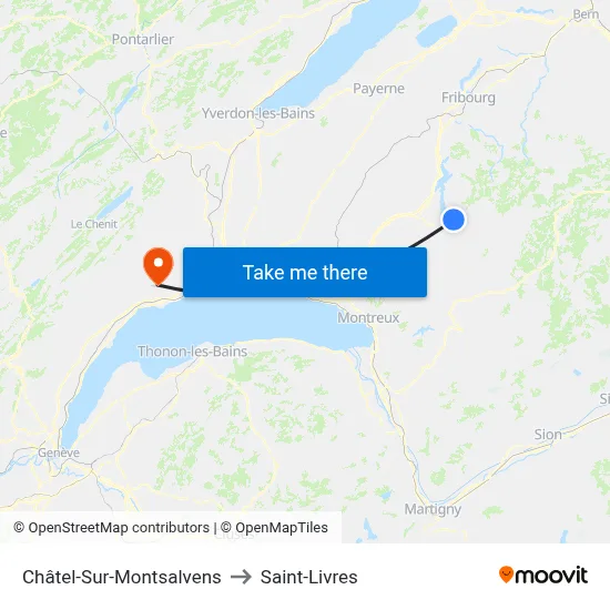Châtel-Sur-Montsalvens to Saint-Livres map