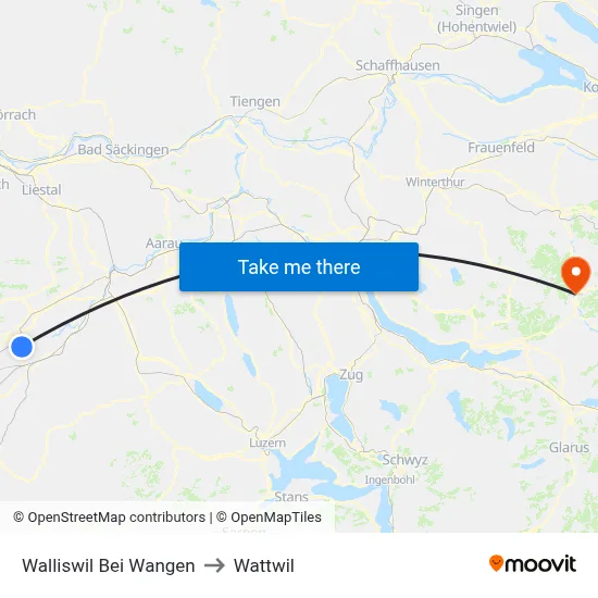 Walliswil Bei Wangen to Wattwil map