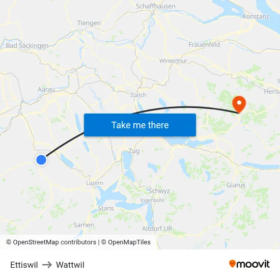 Ettiswil to Wattwil map
