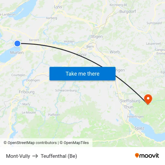 Mont-Vully to Teuffenthal (Be) map