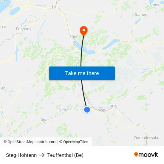 Steg-Hohtenn to Teuffenthal (Be) map