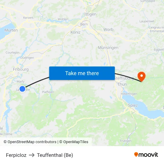 Ferpicloz to Teuffenthal (Be) map