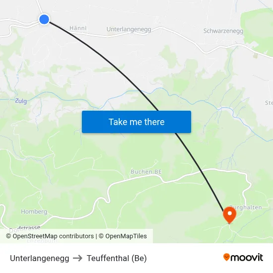 Unterlangenegg to Teuffenthal (Be) map