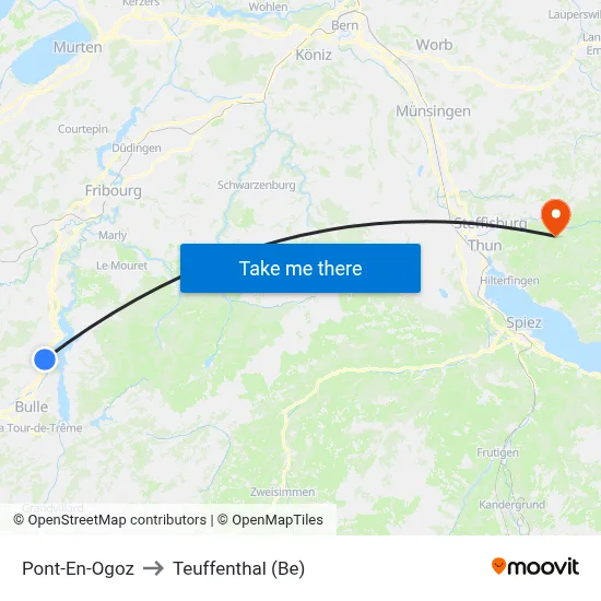 Pont-En-Ogoz to Teuffenthal (Be) map