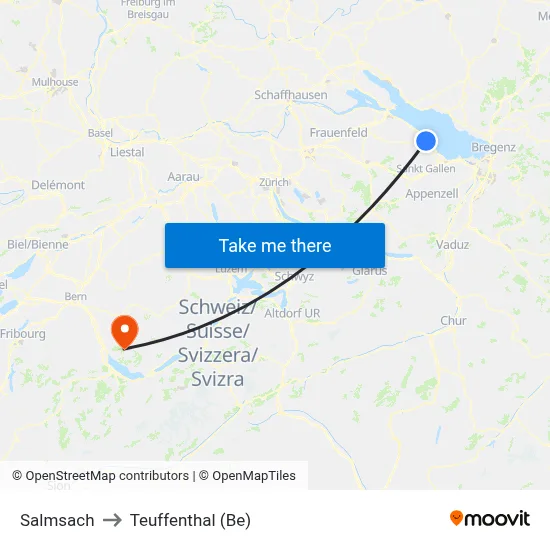 Salmsach to Teuffenthal (Be) map