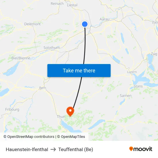 Hauenstein-Ifenthal to Teuffenthal (Be) map