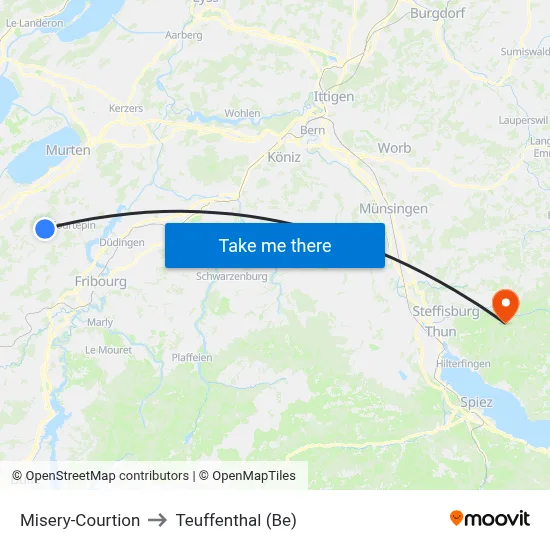 Misery-Courtion to Teuffenthal (Be) map
