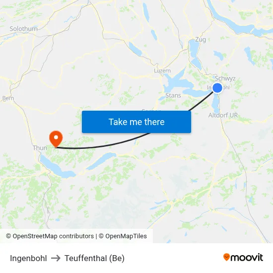 Ingenbohl to Teuffenthal (Be) map