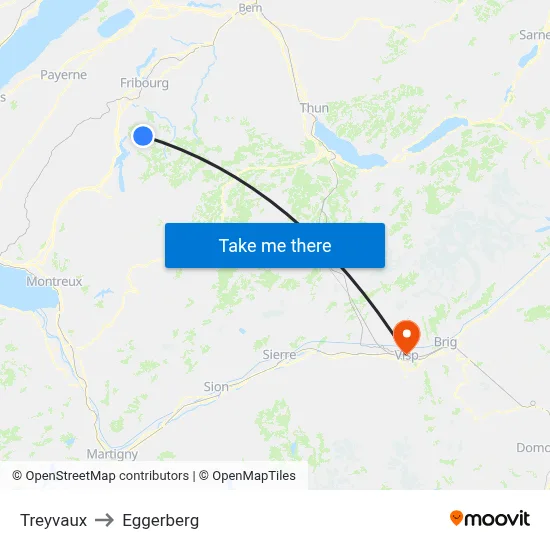 Treyvaux to Eggerberg map