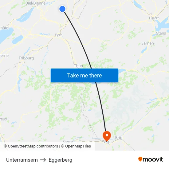 Unterramsern to Eggerberg map