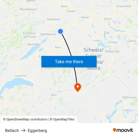 Bellach to Eggerberg map
