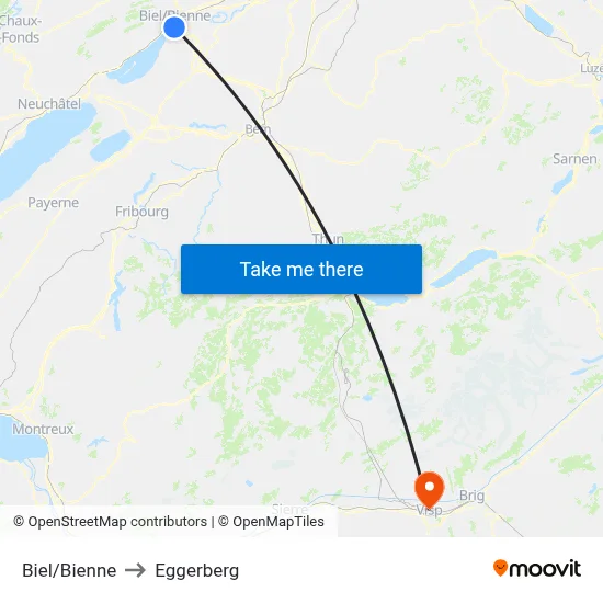 Biel/Bienne to Eggerberg map