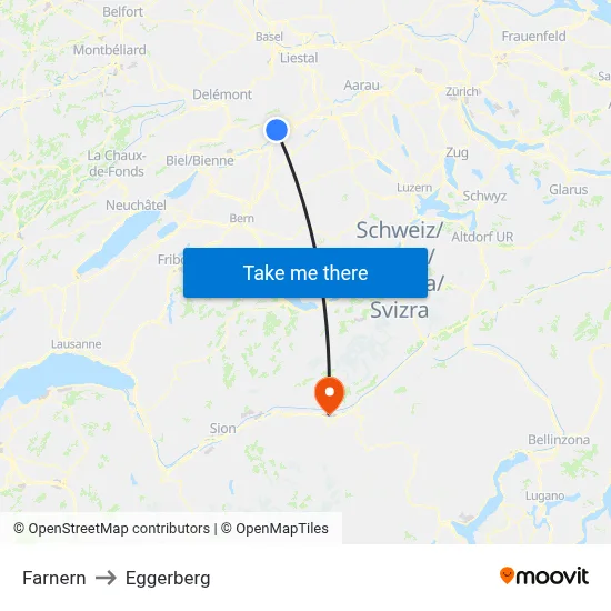 Farnern to Eggerberg map