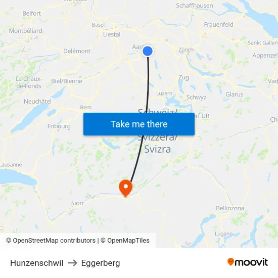 Hunzenschwil to Eggerberg map